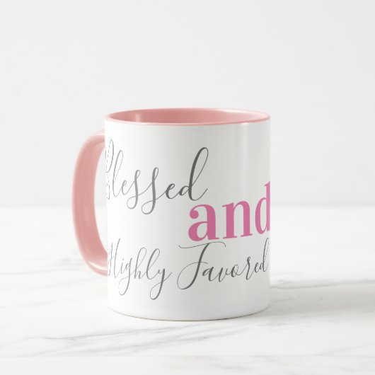 Bénie et très favorisée Mug Inspirationnelle (Devant gauche)