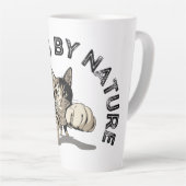 Benieuwd naar Natuur Punching Cat Design Latte Mok (Rechterhoek)