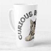 Benieuwd naar Natuur Punching Cat Design Latte Mok (Linkerhoek)