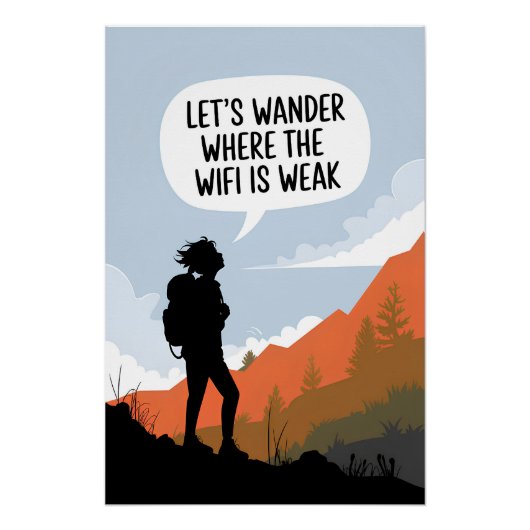 Benieuwd waar de wifi is perfect poster (Voorkant)