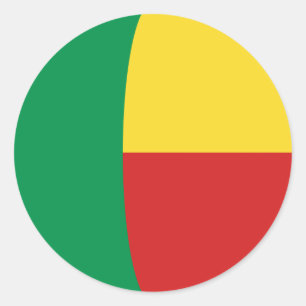 Benin Fisheye Vlagsticker Ronde Sticker