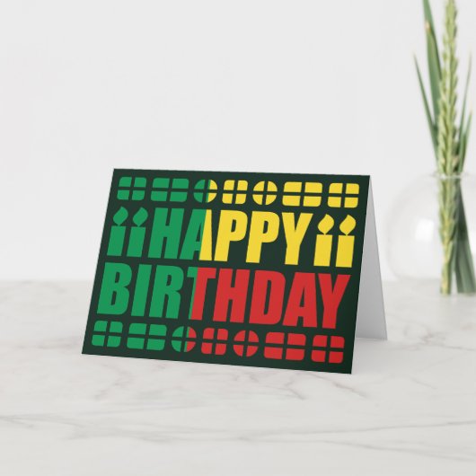 Benin Flag Birthday Card Kaart (Voorkant)