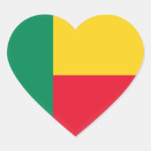 Benin Flag Hart Sticker (Voorkant)