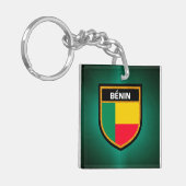 Bénin Flag Sleutelhanger (Voorkant Links)