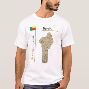 Benin Kaart + Vlag + Titel T-Shirt