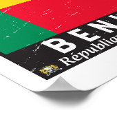 Benin-vlag Embleem  Poster (Hoek)