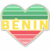 Beninese hart, ik hou van Benin Sticker (Voorkant)