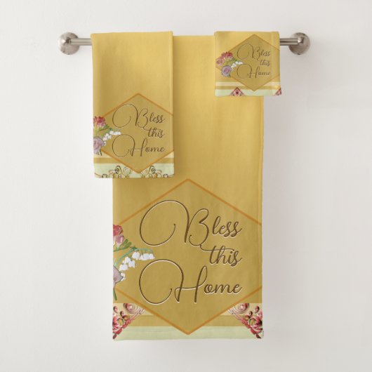 "Bénissez cette maison" Floral d'or (En situation)