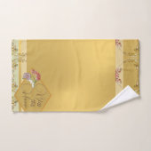 "Bénissez cette maison" Floral d'or (Serviette à main)