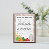Bénissez la carte postale de poème des agriculteur (Debout devant)