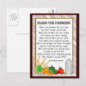 Bénissez la carte postale de poème des agriculteur (Devant / Derrière)