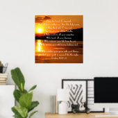 Bénissez le Seigneur Bible Verse Sunset Poster (Bureau à domicile)