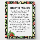 Bénissez les agriculteurs poème Plaque (Devant)