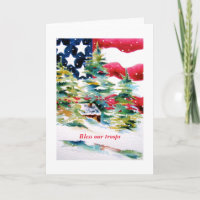 Bénissez nos troupes Carte Patriotique