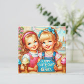 BENITA ~ Carte d'anniversaire ~ 2 filles douces ~ (Debout devant)