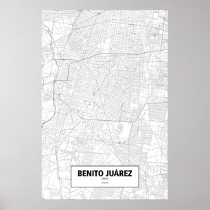 Benito Juárez, Mexico (zwart op wit) Poster