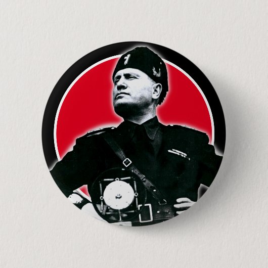 Benito Mussolini Ronde Button 5,7 Cm (Voorkant)