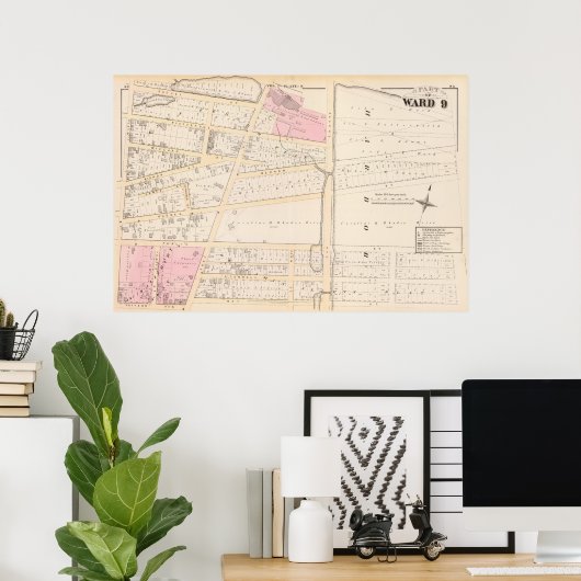 Benjamin Allen's Plat en James Fenn Atlas Map Poster (Thuiskantoor)
