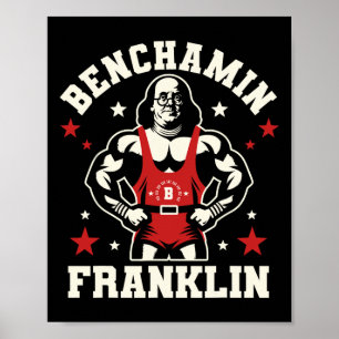 Benjamin Benjamin Franklin Bench Press Bodybuildi Poster