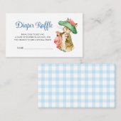 Benjamin Bunny Baby Shower Diaper Raffle Informatiekaartje (Voorkant / Achterkant)