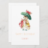 Benjamin Bunny carte de voeux d'anniversaire  (Devant / Derrière)