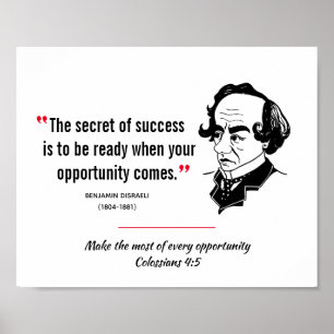 BENJAMIN DISRAELI Inspirerend Quote Christelijk Poster