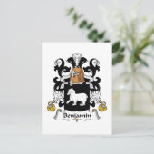 Benjamin Family Crest Briefkaart (Staand voorkant)