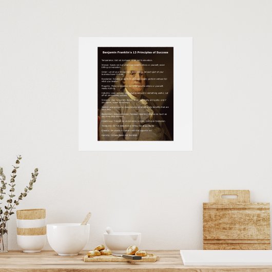 Benjamin Franklin 13 Succesbeginselen Poster (Keuken)