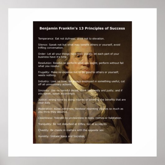 Benjamin Franklin 13 Succesbeginselen Poster (Voorkant)