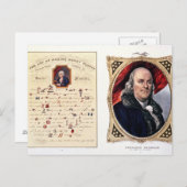 Benjamin Franklin 1847 Briefkaart (Voorkant / Achterkant)