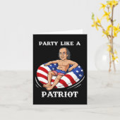 Benjamin Franklin 4th Of July USA Patriot Fun Kaart (Gele Bloem)