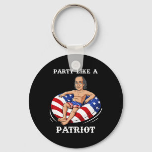 Benjamin Franklin 4th Of July USA Patriot Fun Sleutelhanger