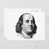 Benjamin Franklin Briefkaart (Voorkant / Achterkant)
