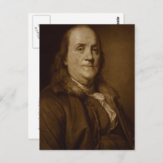 Benjamin Franklin Briefkaart (Voorkant / Achterkant)