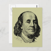 Benjamin Franklin Briefkaart (Voorkant / Achterkant)