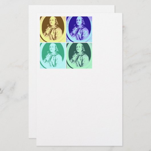 Benjamin Franklin Briefpapier (Voorkant / Achterkant)