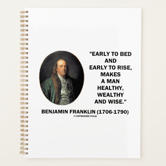 Benjamin Franklin Citation saine et riche (Devant)