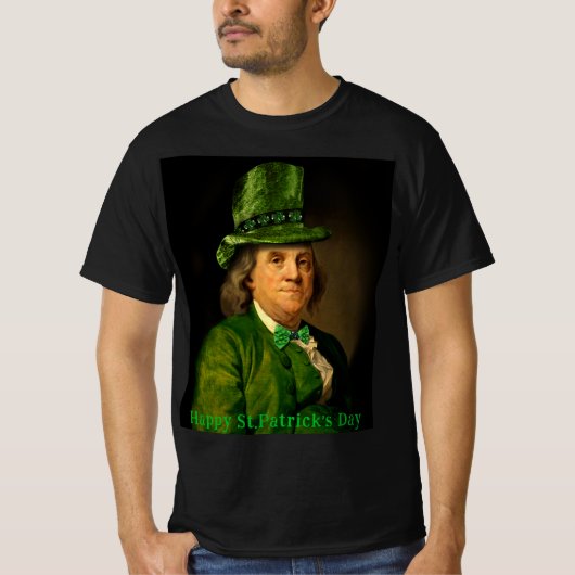 Benjamin Franklin Clover St Patrick's Day T-shirt (Voorkant)