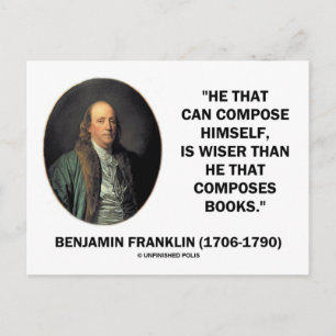 Benjamin Franklin Compose Himself Wiser dan Briefkaart