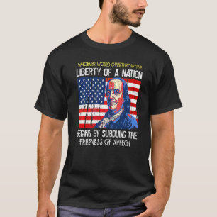 Benjamin Franklin die Amerika waarschuwt voor de d T-shirt
