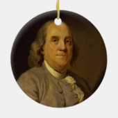 Benjamin Franklin door Joseph-Siffred Duplessis Keramisch Ornament (Achterkant)