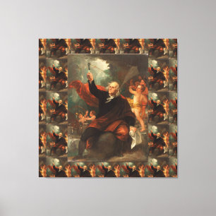 Benjamin Franklin Drawing Electricity uit Sky Canvas Afdruk