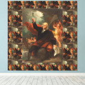 Benjamin Franklin Drawing Electricity uit Sky Canvas Afdruk (Insitu (Houten vloer))