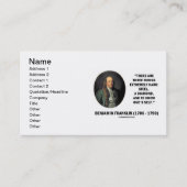 Benjamin Franklin Drie dingen extreem hard Visitekaartje (Voorkant)