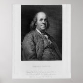 BENJAMIN FRANKLIN Engraving by H.B. Hall Poster (Voorkant)