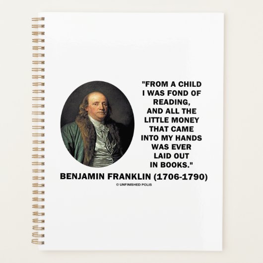 Benjamin Franklin Fond De Lecture Citation D'Argen (Devant)