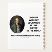 Benjamin Franklin Genius Sans Citation D'Éducation (Dos)