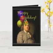 Benjamin Franklin Happy Birthday Kaart (Gele Bloem)