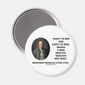 Benjamin Franklin Healthy Wealthy Wise Quote Magneet (Voorkant / Achterkant)