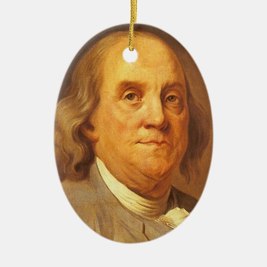 Benjamin Franklin Keramisch Ornament (Voorkant)